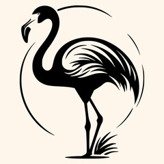Flamingo vector for logo or icon,clip art, drawing Elegant minimalist style,abstract style Illustration	