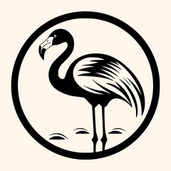 Flamingo vector for logo or icon,clip art, drawing Elegant minimalist style,abstract style Illustration	