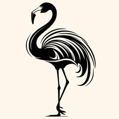 Flamingo vector for logo or icon,clip art, drawing Elegant minimalist style,abstract style Illustration	