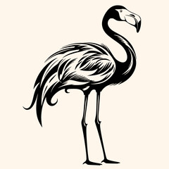 Flamingo vector for logo or icon,clip art, drawing Elegant minimalist style,abstract style Illustration	