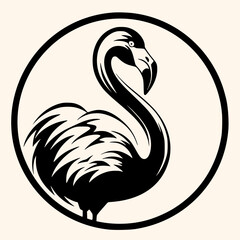 Flamingo vector for logo or icon,clip art, drawing Elegant minimalist style,abstract style Illustration	