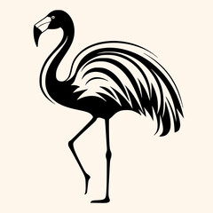 Flamingo vector for logo or icon,clip art, drawing Elegant minimalist style,abstract style Illustration	