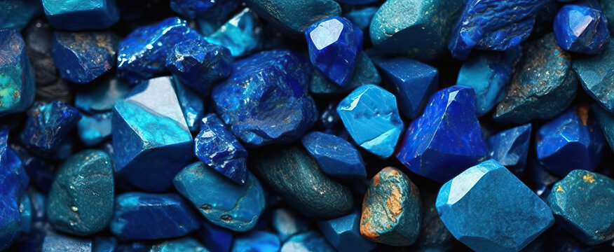 Blue-green stone background, azurite stone texture.
