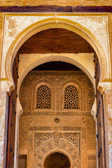 Detail of a Nazarie Palace in Alhambra complex, Granada