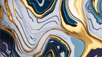 Obraz premium Luxurious 3d marble with gold element, abstract liquid marble background, abstract liquid marble background, vibrant color, metal texture, 3d pattern, Generative Ai.