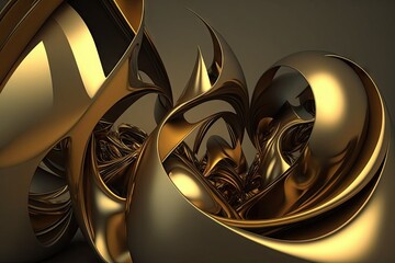 Abstract metal background with smooth lines and reflection on it