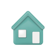 Minimal house symbol. Real estate, mortgage, loan concept. 3d vector icon. Cartoon minimal style.