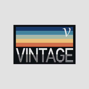 retro vintage logo design with retro colors