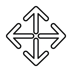 extend icon, arrow vector, full illustration
