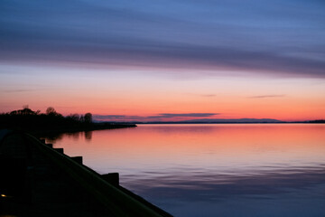 sunset over the river