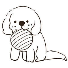 Cute Dog Character with hand drawn style
