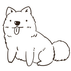 Cute Dog Character with hand drawn style