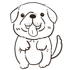 Cute Dog Character with hand drawn style