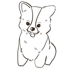 Cute Dog Character with hand drawn style