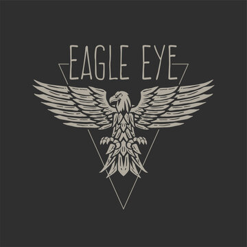 eagle retro vintage t shirt design. illustration eagle for apparel and t shirt. hand drawn illustration eagle