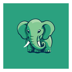 Elephant shape mascot logo for environmental protection product company