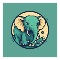 Elephant shape mascot logo for environmental protection product company