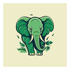 Elephant shape mascot logo for environmental protection product company