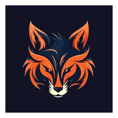 Fox shape mascot logo for fashion product company. modern flat color