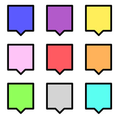 透過する四角い吹き出し　9個セット