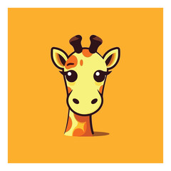 Giraffe shape mascot logo for a children's toy products or baby products company. modern flat color 