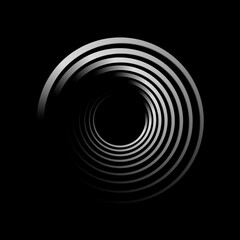 white circle on black background
