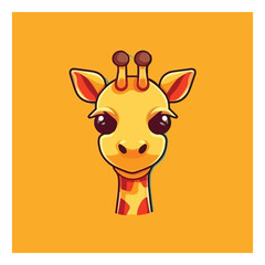 Giraffe shape mascot logo for a children's toy products or baby products company. modern flat color 