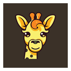 Giraffe shape mascot logo for a children's toy products or baby products company. modern flat color 