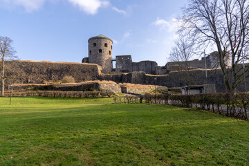 Bohus Fortress, founded on a cliff by the river Göta in Sweden.