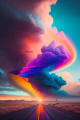 rainbow over the clouds