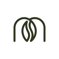 m coffee logo for cafe
