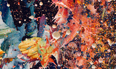 Colorful abstract background wallpaper. Modern motif visual art. Mixtures of oil paint. Trendy hand...
