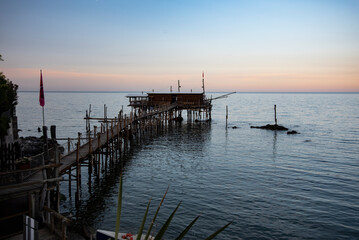 Obraz premium trabocco al tramonto
