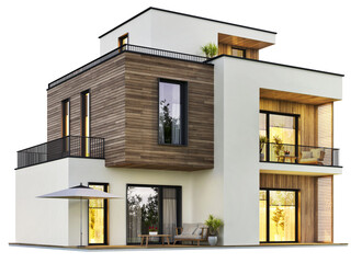 Modern house on a transparent background - 609979830