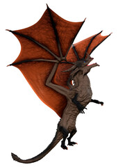 3D Rendering Fairy Tale Dragon on White