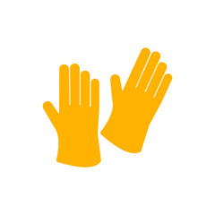 Obraz premium Construction gloves icon. Glove icon. Dish wash gloves. Yellow glove for cleaning.