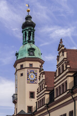 Fototapeta na wymiar Leipzig Sachsen Rathaus am Markt