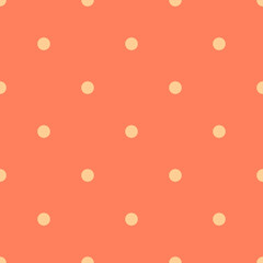 Cute sweet coral pattern or textures set with white polka dots on colorful seamless background for desktop or phone wallpaper.