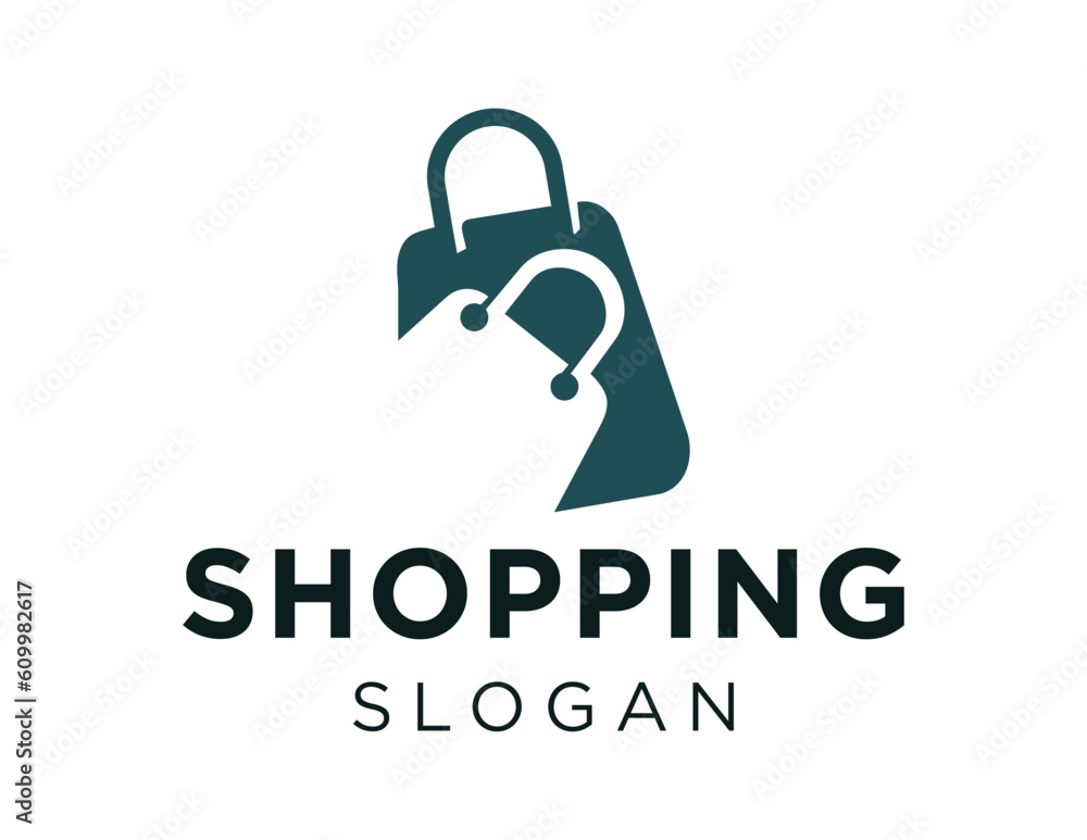 Poster logo design about shopping on a white background. made using the coreldraw application.
