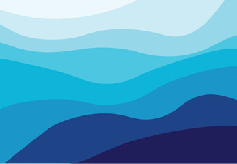 Blue sea waves pattern. Water wave abstract design. Blue ocean wave layer