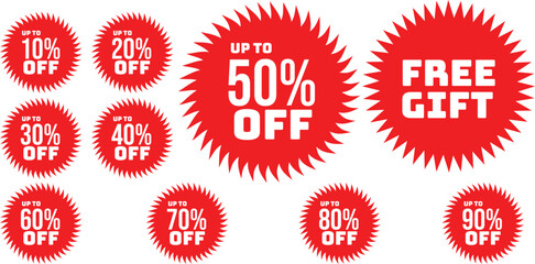 discount labels set vector illustrations