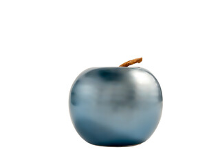 Decorative apple made of glass isolated on white background. Glass apple png.