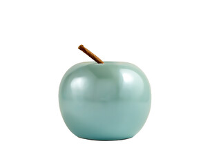 Decorative apple made of glass isolated on white background. Glass apple png.