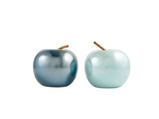 Obraz premium Decorative apple made of glass isolated on white background. Glass apple png.