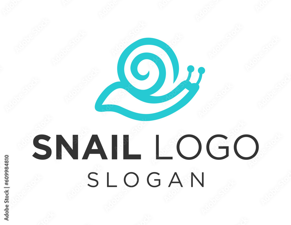 Poster logo design about snail on a white background. made using the coreldraw application.