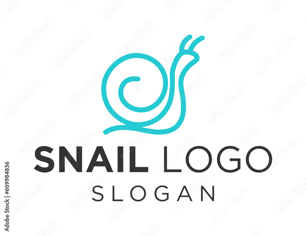 Poster logo design about snail on a white background. made using the coreldraw application.
