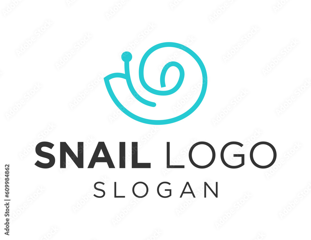 Poster logo design about snail on a white background. made using the coreldraw application.