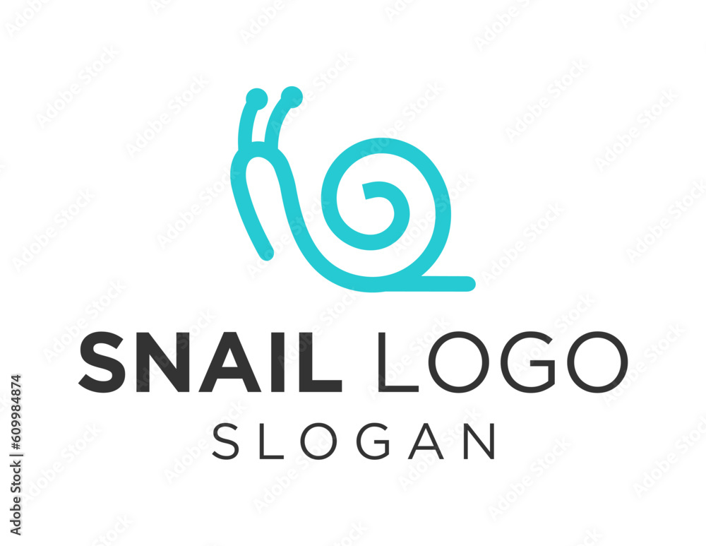 Poster logo design about snail on a white background. made using the coreldraw application.
