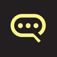 QIU chat logo icon illustration.