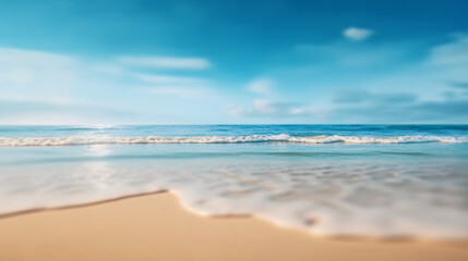 Fototapeta na wymiar Seascape abstract beach background. blur bokeh light.